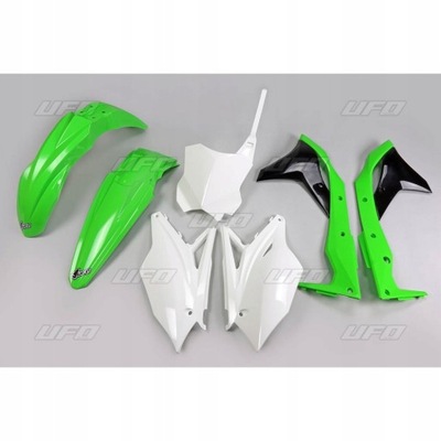 UFO KOMPLEKTAS PLASTIKO KAWASAKI KXF 250 18 20 OEM 18 BALTAS ŽALIAS KA225E999 