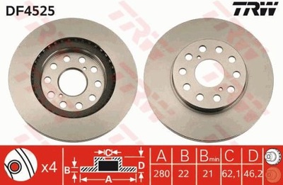 DISKU HAMULC. TOYOTA MR2 92-99 GAL. 