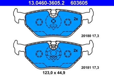 КОЛОДКИ ГАЛЬМІВНІ BMW ЗАД E46 98-/E85 Z4 03-/ROVER 75 13.0460-3605.2