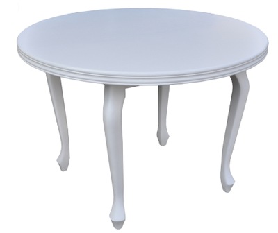 Stół Rozkładany Okrągły Biały Do Jadalni Fi 100cm