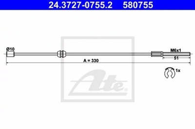 ATE 24.3727-0755.2 CIĘGŁO, ТОРМОЗ СТОЯНОЧНИЙ