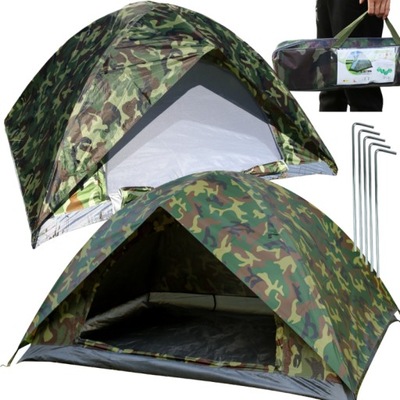 Namiot 2 osobowy kamuflaż z tropikiem turystyczny lekki poręczny moskitiera