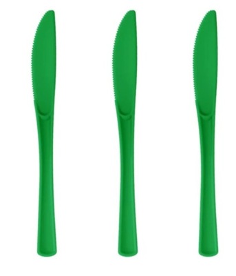 Sztućce plastikowe c. zielone noże 10szt nóż party