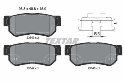 TEXTAR SET PADS HAMULCOWYCH, BRAKES TARCZOWE 2354306  