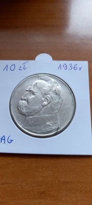 10 złoty z 1936 r Piłsudski , srebro