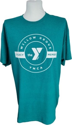 GILDAN MĘSKI ZIELONY T-SHIRT YMCA rozm. XL