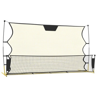 Rebounder piłkarski, czarno-żółty, 183x85x120