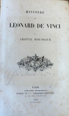 Histoire de Leonard de Vinci 1869 r.