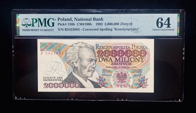 Banknot PRL 2000000 złotych 1992 rok Seria B PMG 64