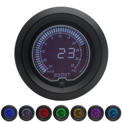 52MM BOOST TURBO GAUGE PSI LCD DIGITAL 7 COLOR DISPLAY WITH JUTIKLIS -~82614 