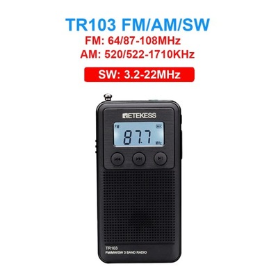 Retekess Mini Radio FM TR103 PR12 Portable Pocket