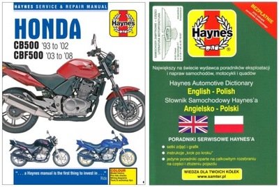 Honda CB500 CBF500 (1993-2008) instrukcja napraw Haynes +GRATIS 24h