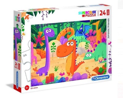 Puzzle Supercolor Maxi 24 Jurassic Friends