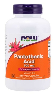 NOW Pantothenic Acid 500mg Kwas Pantotenowy 250kap