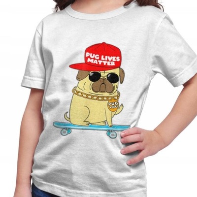 Koszulka dziecięca Pug lives matter mops pies M