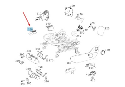 Mb gla x156 передня частина правий seat inner rail cover a17691906009h68 фото №1