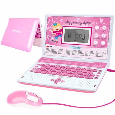 KINDERPLAY LAPTOP DLA DZIECI EDUKACYJNY DO NAUKI LITEREK LICZENIA 120 OPCJI