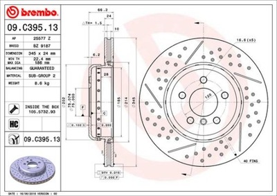 DISKAI STABDŽIŲ GAL. BREMBO 09.C395.13 09C39513 