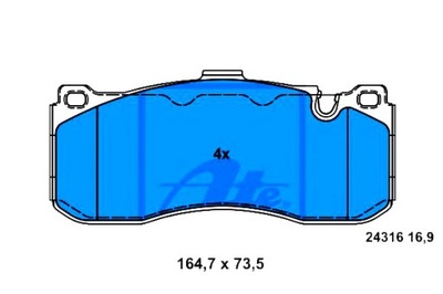 Ate комплект гальмівних колодок ham. перед bmw 1 e81 , 1 e82 фото №1