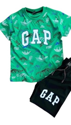 Komplet chłopięcy t-shirt + spodenki GAP 7/8 lat zielony