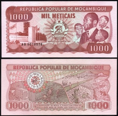 $ Mozambik 1000 METICAIS P-132a UNC 1983