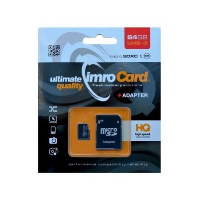 Imro karta pamięci 64GB microSDXC kl. 10 UHS-3 adapter