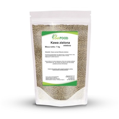 KAWA ZIELONA MIELONA 1KG 1000G DELIFOOD