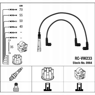 КОМПЛЕКТ ТРУБОК ZAPŁONOWYCH VW POLO 1.0 10.94-10.