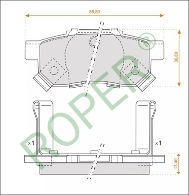 Гальмівні колодки задня honda city v vi jazz iii iv фото №1