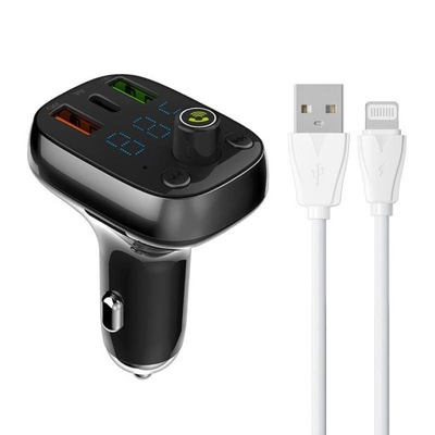 TRANSMITER FM LDNIO BLUETOOTH C704Q 2USB, USB-C + КАБЕЛЬ LIGHTNING