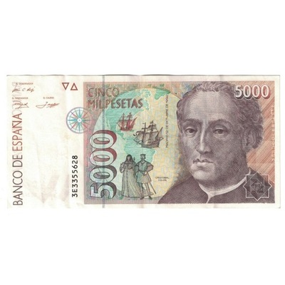 Banknot, Hiszpania, 5000 Pesetas, 1992, 1992-10-12