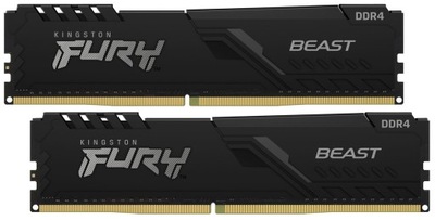 PAMIĘĆ RAM KINGSTON FURY BEAST 16GB (2x8GB) CL19 3733MHz DDR4 KF437C19BBK2
