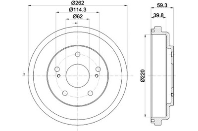 HELLA BŪGNINIAI STABDŽIAI STABDŽIŲ 2SZT. SX4 SALOON GY RW SX4 EY GY 