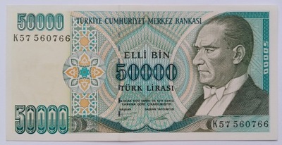 Banknot Turcja 50000 50 000 Lir Lirasi 1970 rok