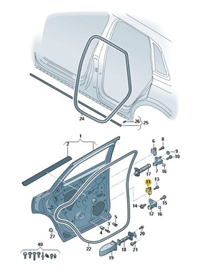 POLOWKA ZAWIASU EXTERIOR DERECHA PARTE INFERIOR AUDI Q3 ASO  