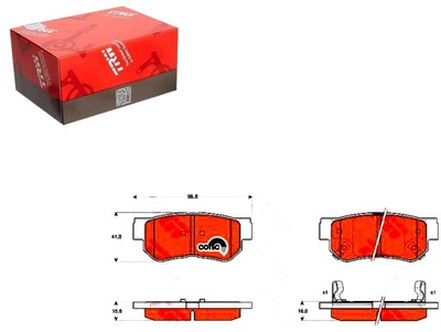 Гальмівні колодки гальмівні kia задня magentis sportage 2,0-2,7 фото №1