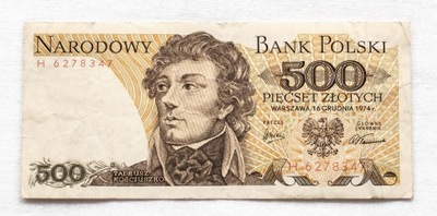 500 ZŁOTYCH 15.06.1974, seria H. st.3-