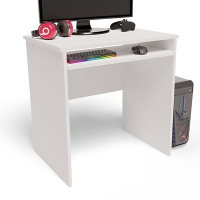 Biurko pod komputer EX3 białe półka pod klawiaturę