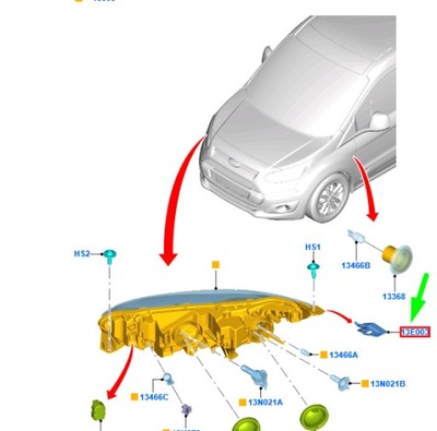 Ford tourneo connect mk2 left фара кронштейн кронштейн 2101279 original фото №1