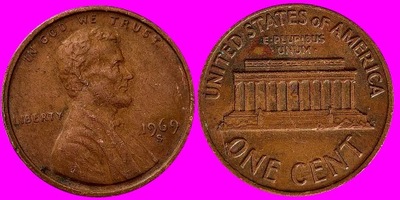 1 Cent USA 1969 S Lincoln Mennica San Francisco