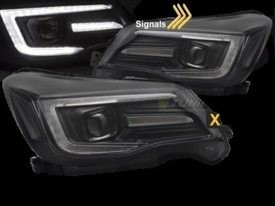 Лампы передние ксенон subaru forester iv 13-18 black фото №1