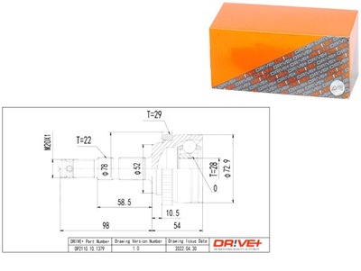 ШАРНИР ПОЛУОСИ ВНЕШНИЙ OPEL CORSA 94- 1.2-1.4 + ABS КОМПЛЕКТ DRIVE+