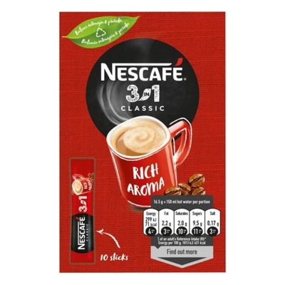 Kawa rozpuszczalna w saszetkach NESCAFE Classic 3w1 10 x 16,5g