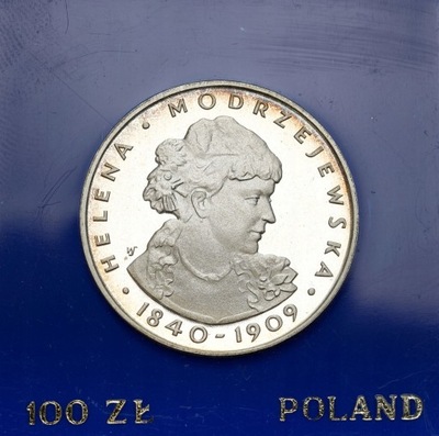 100 złotych 1975 Modrzejewska – SREBRO