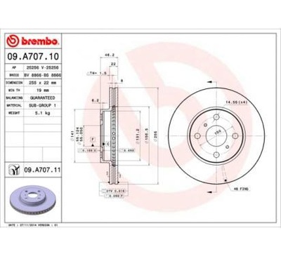 BREMBO DISCO DE FRENADO 255X22 V TOYOTA  