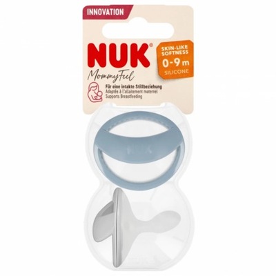 NUK SMOCZEK USPOKAJAJĄCY 0-9m MOMMY FUL NIEBIESKI/POPIEL 2szt