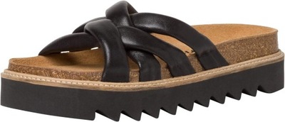 TAMARIS KLAPKI DAMSKIE SKÓRZANE CZARNE 39 1ŻLS