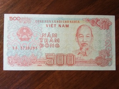 WIETNAM 500 dong 1988 r. UNC