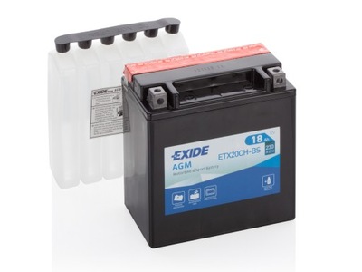 АККУМУЛЯТОР МОТОЦИКЛЕТНЫЙ 12V 18AH EXIDE ETX20CH-BS