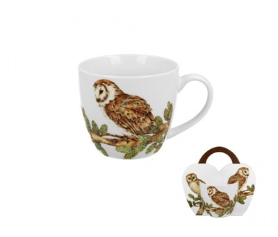 Porcelanowy kubek do kawy Sowa w obwolucie ptaki